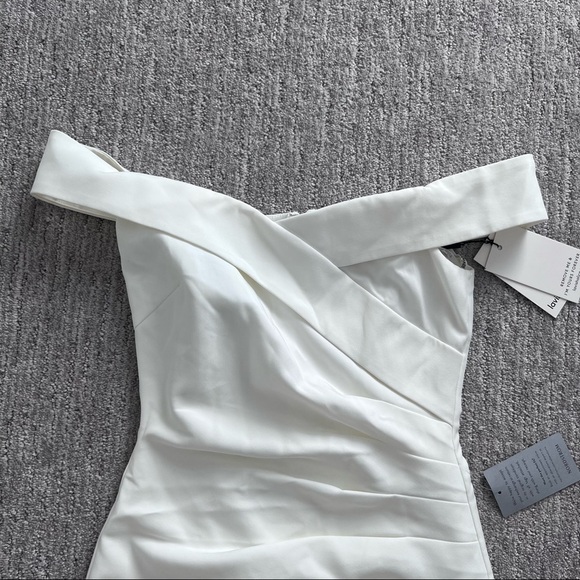 Lavish Alice Off-The Shoulder Wrap Minidress - Picture 5 of 7